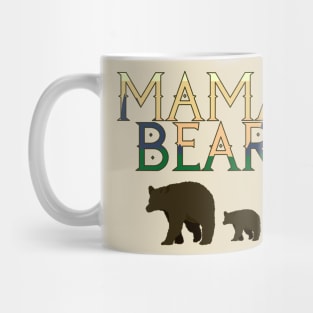 Mama Bear Wilderness Print with One Baby Mug